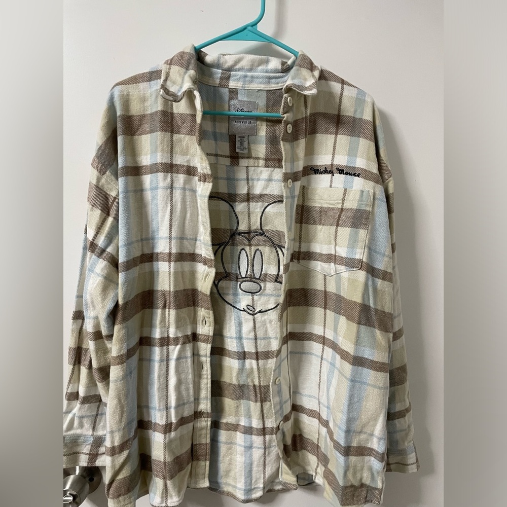 Forever 21 Mickey Mouse Flannel Size M